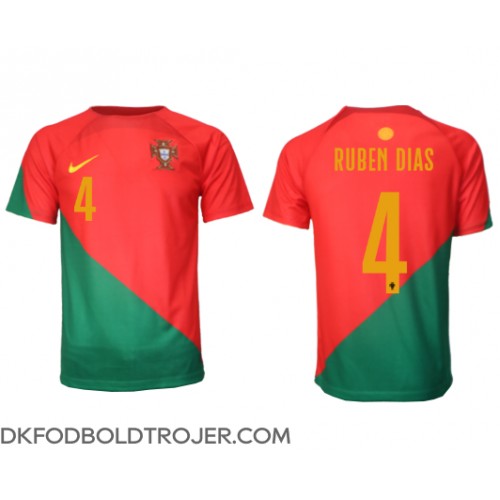 Billige Portugal Ruben Dias #4 Hjemmebane Fodboldtrøjer VM 2022 Kortærmet